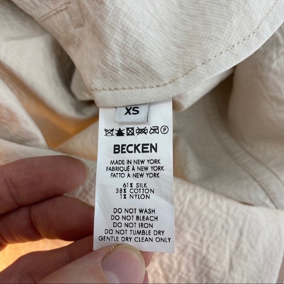 BECKEN Oversize Lightweight Silk Long Coat Size XS - Picture 7 of 8